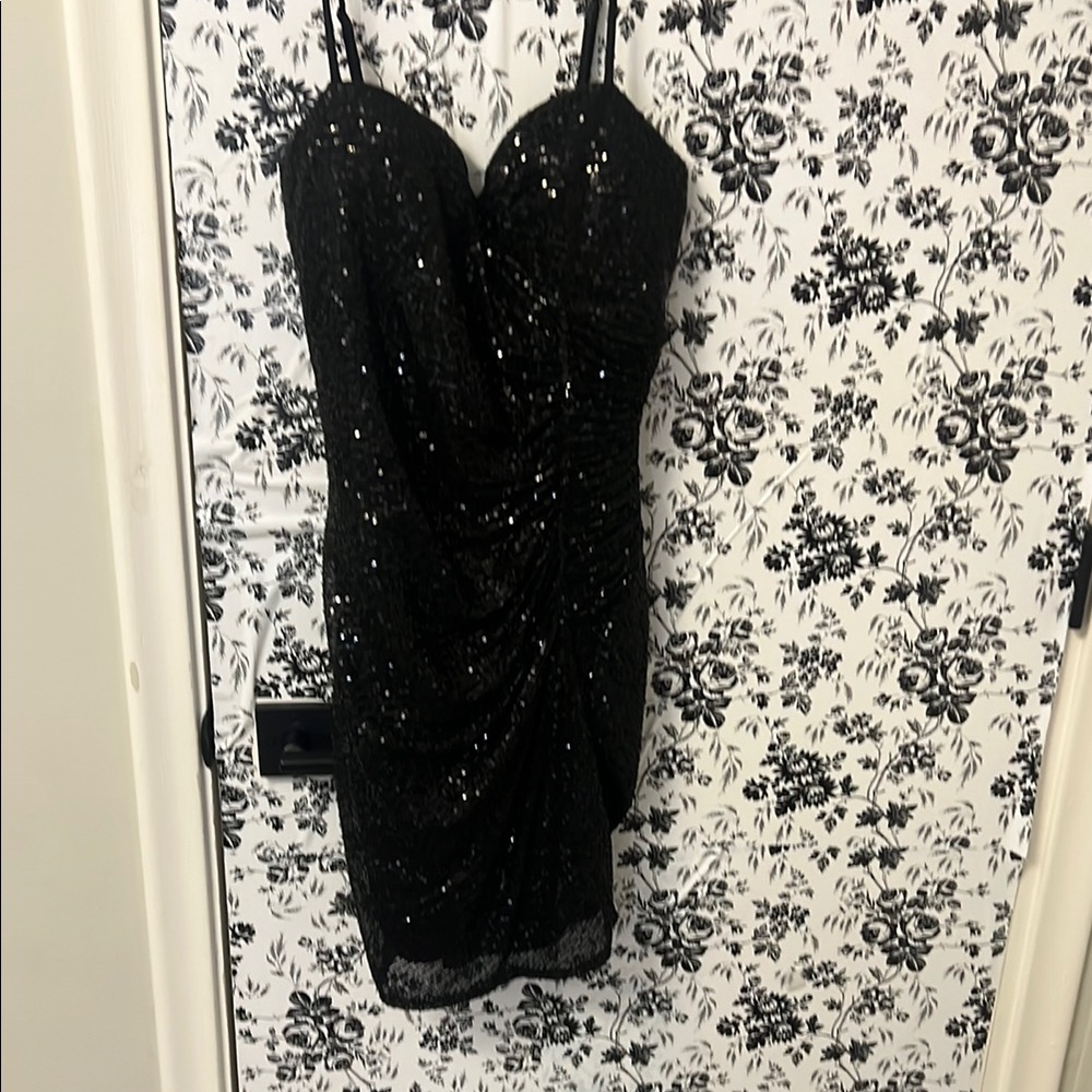 Elegant Black Sequin Dress